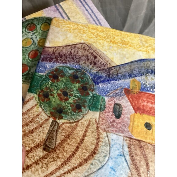 BICOTTURA TRADIZIONALE PIANA TERRACOTTA 6" TILES SET OF TWO MADE IN ITALY - Picture 13 of 14